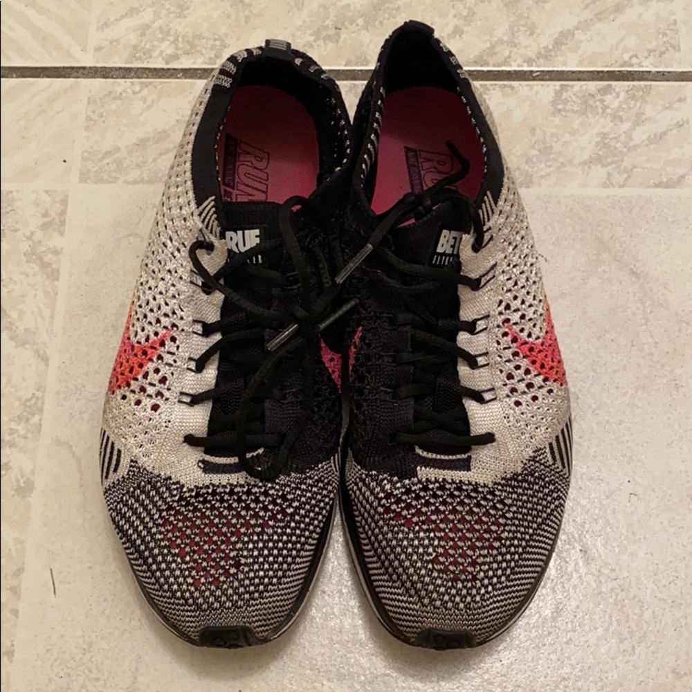 Nike flyknit racers betrue rainbow check